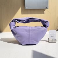 Bottega Veneta Mini Double Knot Top Handle Bag In Calfskin Purple