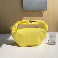 Bottega Veneta Mini Double Knot Top Handle Bag In Calfskin Yellow