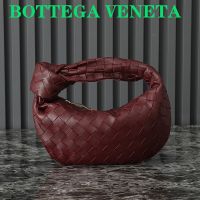 Bottega Veneta Mini Jodie Top Handle Bag In Intreccio Lambskin Burgundy