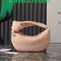 Bottega Veneta Mini Jodie Top Handle Bag In Intreccio Lambskin Cherry