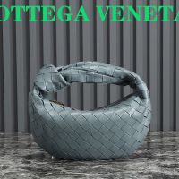 Bottega Veneta Mini Jodie Top Handle Bag In Intreccio Lambskin Dark Grey