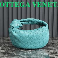 Bottega Veneta Mini Jodie Top Handle Bag In Intreccio Lambskin Light Green