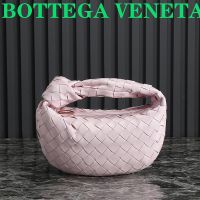 Bottega Veneta Mini Jodie Top Handle Bag In Intreccio Lambskin Light Pink