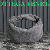 Bottega Veneta Mini Jodie Top Handle Bag In Intrecciato Suede Grey
