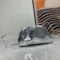 Bottega Veneta Mini Pouch with Strap In Calfskin Silver