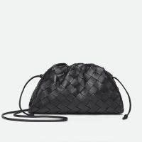 Bottega Veneta Mini Pouch with Strap In Intrecciato Leather Black