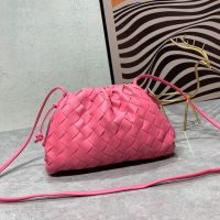 Bottega Veneta Mini Pouch with Strap In Intrecciato Leather Rose