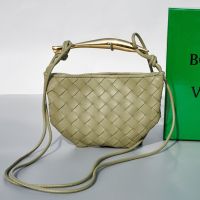 Bottega Veneta Mini Sardine Top Handle Bag In Intrecciato Lambskin Olive