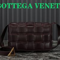 Bottega Veneta Large Cassette Crossbody Bag In Intreccio Padded Lambskin Coffee