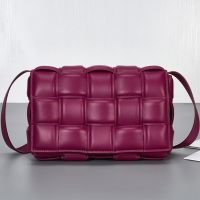 Bottega Veneta Large Cassette Crossbody Bag In Intreccio Padded Lambskin Rose