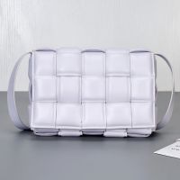 Bottega Veneta Large Cassette Crossbody Bag In Intreccio Padded Lambskin Light Purple