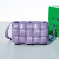 Bottega Veneta Large Cassette Crossbody Bag In Intreccio Padded Lambskin Purple
