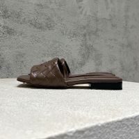 Bottega Veneta Parco Flat Slides Women Intrecciato Lambskin Coffee