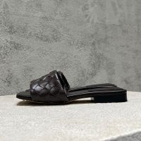 Bottega Veneta Parco Flat Slides Women Intrecciato Lambskin Dark Brown