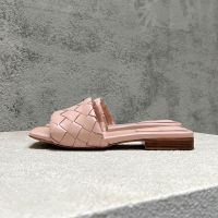 Bottega Veneta Parco Flat Slides Women Intrecciato Lambskin Pink