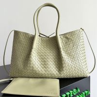 Bottega Veneta Large Pinacoteca Tote 42 In Intrecciato Silky Calfskin Khaki