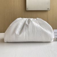 Bottega Veneta Pouch In Crocodile Leather White