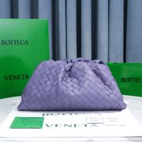 Bottega Veneta Pouch with Detachable Card Case In Intrecciato Lambskin Purple