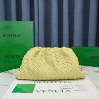 Bottega Veneta Pouch with Detachable Card Case In Intrecciato Lambskin Yellow