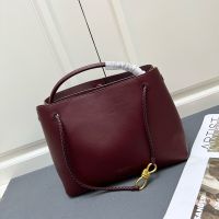 Bottega Veneta Small Andiamo Top Handle Bag In Silky Calfskin Burgundy