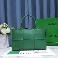Bottega Veneta Small Arco Tote 30 In Intreccio Lambskin and Suede Green