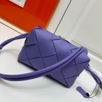 Bottega Veneta Small Cassette Camera Bag In Intreccio Leather Purple