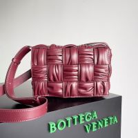 Bottega Veneta Mini Cassette Crossbody Bag In Foulard Intreccio Calfskin Burgundy