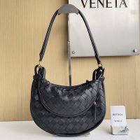 Bottega Veneta Small Gemelli Shoulder Bag In Intrecciato Leather Black