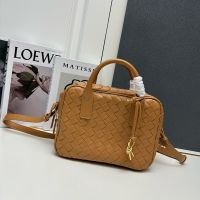 Bottega Veneta Small Getaway Top Handle Bag In Intrecciato Leather Brown