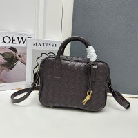 Bottega Veneta Small Getaway Top Handle Bag In Intrecciato Leather Coffee
