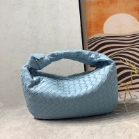 Bottega Veneta Small Jodie Shoulder Bag In Intrecciato Leather Sky Blue