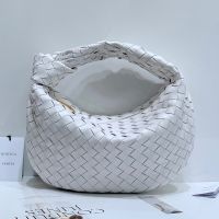 Bottega Veneta Small Jodie Shoulder Bag In Intrecciato Leather White