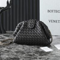 Bottega Veneta Small Lauren 1980 Clutch with Chain In Intrecciato Lambskin Coffee