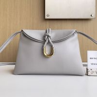 Bottega Veneta Small Liberta Crossbody Bags In Smooth Calfskin Grey