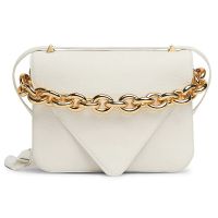 Bottega Veneta Small Mount Envelope Bag In Grained Calfskin White