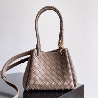 Bottega Veneta Small Parachute Shoulder Bag In Intrecciato Leather Taupe