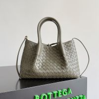 Bottega Veneta Small Pinacoteca Tote 24 In Intrecciato Silky Calfskin Cypress Green