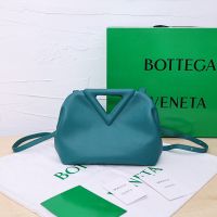 Bottega Veneta Small Point Top Handle Bag In Calfskin Blue