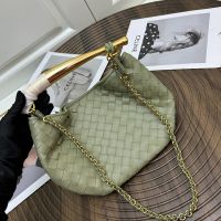 Bottega Veneta Small Sardine Chain Top Handle Bag In Intrecciato Lambskin Olive