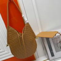 Bottega Veneta Small Solstice Shoulder Bag In Intrecciato Leather Brown