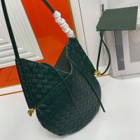 Bottega Veneta Small Solstice Shoulder Bag In Intrecciato Leather Green