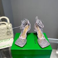 Bottega Veneta Sparkle Stretch Sandals Women Mesh and Lambskin with Crystals Violet