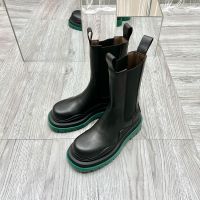 Bottega Veneta Tire Chelsea Boots Unisex Vegetally-tanned Calfskin Black/Military