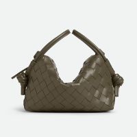 Bottega Veneta Loop Top Handle Crossbody Bag In Intrecciato Leather Cypress