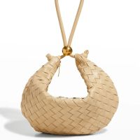 Bottega Veneta Small Turn Pouch In Intreccio Lambskin Khaki