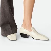 Bottega Veneta Ventura Loafers Women Brushed Leather Beige