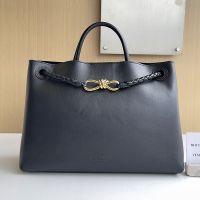 Bottega Veneta Andiamo Top Handle Bag In Silky Calfskin Black