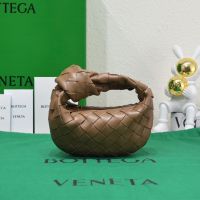 Bottega Veneta Micro Jodie Top Handle Bag In Intrecciato Leather Brown
