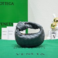 Bottega Veneta Micro Jodie Top Handle Bag In Intrecciato Leather Dark Grey
