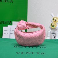 Bottega Veneta Micro Jodie Top Handle Bag In Intrecciato Leather Pink